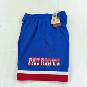 Mitchell & Ness New England Patriots Mesh Shorts Blue Red NFL Throwback Mens M